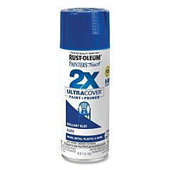 Rust-Oleum® 334027 Painter'S Touch® 2X Ultra Cover® Gloss Spray Paints + Primer, 12 Oz, Aerosol Can, Brilliant Blue