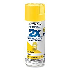 Rust-Oleum® 334046 Painter'S Touch® 2X Ultra Cover® Gloss Spray Paints + Primer, 12 Oz, Aerosol Can, Sun Yellow