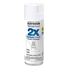 Rust-Oleum® 334048 Painter'S Touch® 2X Ultra Cover® Gloss Spray Paints + Primer, 12 Oz, White