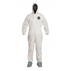 Dupont Pb122Swhmd002500 Proshield Basic Coveralls W/ Standard Hood, Elastic Wrists, & Attached Boots, Md