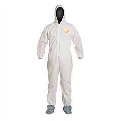 Dupont Pb122Swhxl002500 Proshield Basic Coveralls, Hood, Attached Boots, White, X-Large