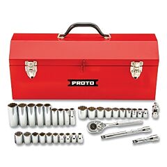 Proto 52230 Torqueplus Combination Socket Set, 34-Pc, 3/8 Drive, 12-Point, Metric, Sae