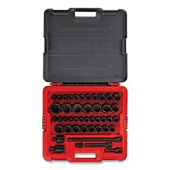 Proto 74344Im Combination Impact Socket Set, 44-Pc, 1/2 In Drive, 6-Point, Standard, Metric/Sae