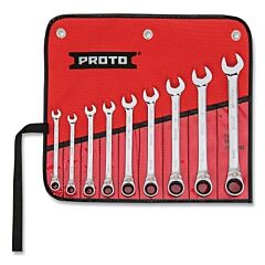 Proto Scvt-9S Reversible Combination Ratcheting Wrench Set, 9-Pc, Chrome, 9/32 In To 3/4 In