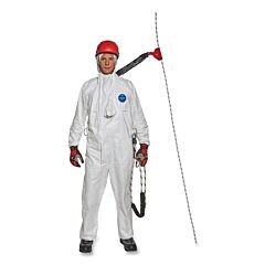 Dupont Ty178Swhlg0025Hp Tyvek® 500 Hp Coverall, Harness Protection, 4 D-Ring Sleeves, Pin Lock Slider Zipper Pull, Large, White
