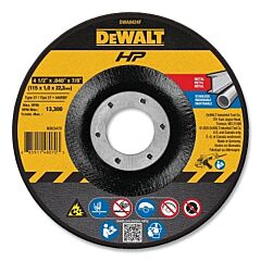 Dewalt® Dwa8424F High Performance Cutting Wheel, Type 27, 4-1/2 In Dia X 0.040 In Thick X 7/8 In Arbor, 60 Grit, Aluminum Oxide