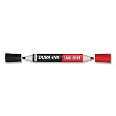 Markal® 96330 Dura-Ink® Dual Color Permanent Ink Marker, Black/Red, 1.5 Mm, Fine