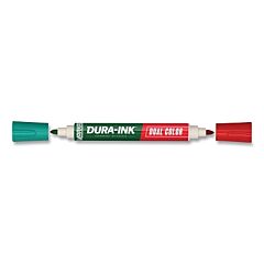 Markal® 96331 Dura-Ink® Dual Color Permanent Ink Marker, Green/Red, 1.5 Mm, Fine