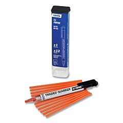 Markal® 96137 Trades-Marker® All-Surface Marker, With Refills, 3 Mm Tip, Orange