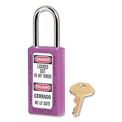 Master Lock 411Prp Zenex Thermoplastic Safety Lockout Padlock, 411, 1-1/2 W X 3 H Body, 1-1/2 In H Shackle, Kd, Purple