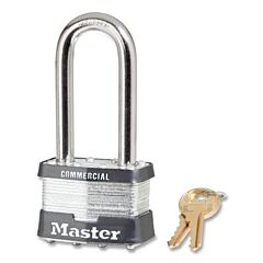 Master Lock 5Kalj-0356 No. 5 Laminated Steel Padlock, 3/8 In Dia X 15/16 In W X 2-1/2 In H Shackle, Silver/Gray, Keyed Alike, Keyed 0356