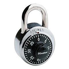 Master Lock 1500 No. 1500 Combination Padlock, 9/32 In Diameter, 3/4 In L X 13/16 In W, Silver/Black
