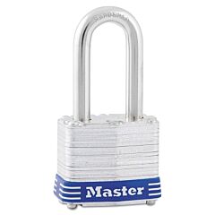 Master Lock 3Dlf No. 3 Laminated Steel Padlock, 9/32 In Dia, 5/8 In W X 2 In H Shackle, Silver/Blue, Keyed Different, Varies