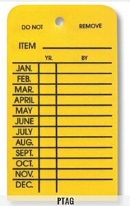 Brooks Ptag Plastic Inspection Tag (One Year Only)
