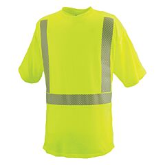 Reflective Apparel 101Ct-Lm-2X Class 2 Short Sleeve Moisture Wicking T-Shirt With Upf 35 Sun Protection, Yellow, Size 2X-Large