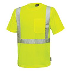 Reflective Apparel 102Ct-Lm-3X Class 2 Short Sleeve Moisture Wicking T-Shirt With Upf 35 Sun Protection, Yellow, Size 3X-Large