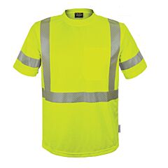 Reflective Apparel 104Ct-Lm-Xl Class 2 Short Sleeve Moisture Wicking T-Shirt With Upf 35 Sun Protection, Yellow, Size X-Large