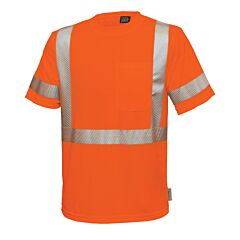 Reflective Apparel 104Ct-Or-5X Class 2 Short Sleeve Moisture Wicking T-Shirt With Upf 35 Sun Protection, Orange, Size 5X-Large