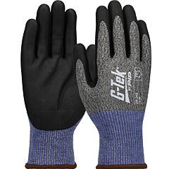 G-Tek 16-349/Xl Seamless Knit Polykor® Blended Glove With Nitrile Coated Foam Grip On Palm & Fingers - Touchscreen Compatible, Salt & Pepper, Size X-Large