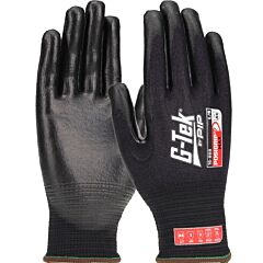 G-Tek 16-868/M Seamless Knit Polykor® Blended Glove With Posigrip Max Coating With Reinforced Thumb Crotch - Touchscreen Compatible, Black, Size Medium