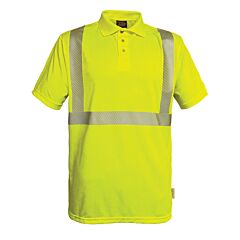 Reflective Apparel 302Ct-Lm-2X Class 2 Short Sleeve Moisture Wicking Polo Shirt With Upf 35 Sun Protection, Yellow, Size 2X-Large
