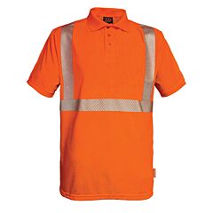 Reflective Apparel 302Ct-Or-Xl Class 2 Short Sleeve Moisture Wicking Polo Shirt With Upf 35 Sun Protection, Orange, Size X-Large