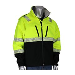 Pip 333-1550-Ly/6X Class 3 Ripstop Softshell Black Bottom Jacket, Yellow, Size 6X-Large