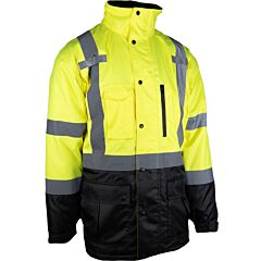 Pip 343-1758-Ly/2X Class 3 Value Coat With Quilted Insulation And Black Bottom, Yellow, Size 2X-Large