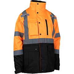 Pip 343-1758W-Or/3X Women'S Class 3 Value Coat With Quilted Insulation And Black Bottom, Orange, Size 3X-Large
