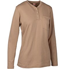 Pip 385-Frhnw-Tn/3X Ar/Fr Dual-Certified Women'S Long Sleeve Henley - 10.6 Cal/Cm2, Tan, Size 3X-Large