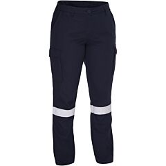 Bisley 385Wfrcs-10S Ar/Fr Women'S Ripstop Industrial Taped Cargo Pant - Industrial Wash Durable, Navy, Size 10S