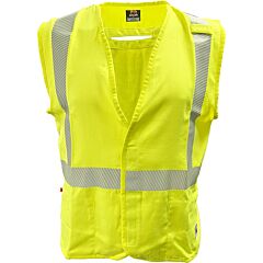 Reflective Apparel 509Frgs-Lm-2X Class 2 Ar/Fr Solid Vest With Segmented Tape And "D" Ring Access, Yellow, Size 2X-Large