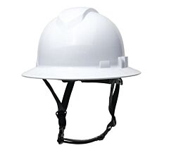 Pyramex Hpt256110 Ridgeline T2 Full Brim Type 2 Hard Hat, 6 Point Ratchet Suspension, White