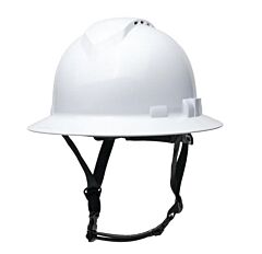 Pyramex Hpt256110V Ridgeline T2 Full Brim Type 2 Hard Hat, Vented, 6 Point Ratchet Suspension, White