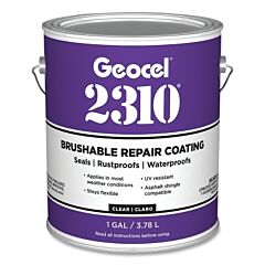 Geocel Gc65400 2310 Tripolymer Brushable Repair Coating, 5 Gal, Pail, Clear