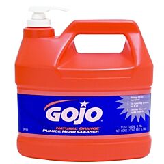 Gojo 0955-02 Natural Orange Pumice Hand Cleaner, 1 Gal, Pump Bottle, Citrus Scent