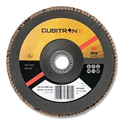 3M 051125-86715 Cubitron Ii Flap Discs 967A, 5 In Dia X 7/8 In Ah, T27, 40+, 12000 Rpm