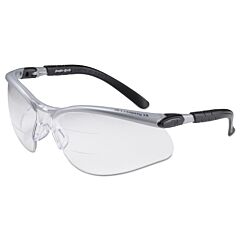 3M 11458-00000-20 Bx Dual Reader Safety Eyewear, +2.0 Diopter Polycarbon Anti-Fog Lenses, Silver/Black Frame