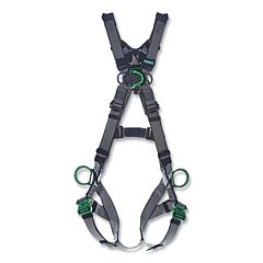 Msa 10195048 V-Fit Full-Body Harness, Back/Chest/Hips D-Rings, Super Xl, Qc Chest/Leg Strap Buckles, No Padding
