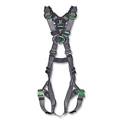 Msa 10195070 V-Fit Full-Body Harness, Back/Chest/Shoulder D-Rings, Std, Qc Chest/Leg Strap Buckles, No Padding