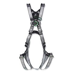 Msa 10195095 V-Fit Full-Body Harness, Back/Chest D-Rings, Xs, Qc Chest/Tongue-Buckle Leg Straps, No Padding