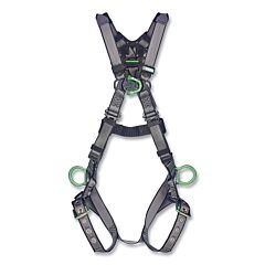 Msa 10195101 V-Fit Full-Body Harness, Back/Chest/Hips D-Rings, Std, Qc Chest/Tongue-Buckle Leg Straps, No Padding
