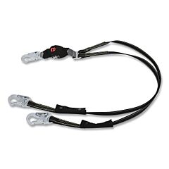 Msa 10199054 V-Series Leading Edge Safety Lanyard, 6 Ft, Twin, Small Snaphooks, High Heat Web, Fixed, 310 Lb