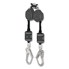 Msa Vsohw-012-Qh-A V-Shock Fall Limiter, Twin Leg, 6 Ft L Web Line, 310 Lb Load Cap, Steel Carabiner, L Aluminum Swivel Snaphook
