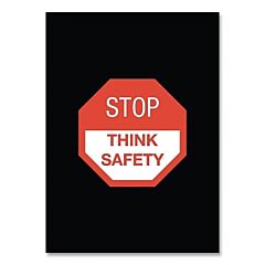 Notrax 194Sts35Bl Safety Message Floor Mat, 194, 3/8 In X 3 Ft W X 5 Ft L, 24 Oz Nylon, Vinyl, Vertical, Stop Think Safety Message