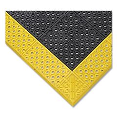 Notrax 520S3036By Cushion-Lok Assembled Raised Interlocking Drainage Mat, 520, 7/8 In X 30 In W X 36 In L, Pvc, Black/Yellow
