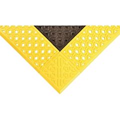 Notrax 520S3060By Cushion-Lok Assembled Raised Interlocking Drainage Mat, 520, 7/8 In X 30 In W X 60 In L, Pvc, Black/Yellow