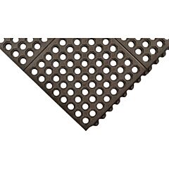 Notrax 550S0033Bl Cushion-Ease Interlocking Anti-Fatigue Rubber Mat, 550, 3/4 In X 3 Ft W X 3 Ft L, Natural Rubber, Solid, Black