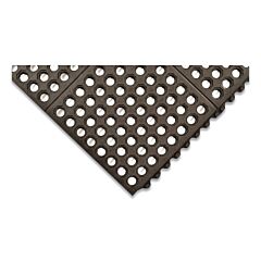 Notrax 650S0035Bl Niru Cushion-Ease Interlocking Rubber Floor Mat, 650, 3/4 In X 3 Ft W X 5 Ft L, Large Drainage Holes, Nitrile, Black