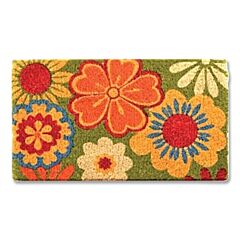 Notrax C11S1830Sf Coir Woven Front Door Mat, C11, 1/2 In X 18 In W X 30 In L, All Natural Coconut Fibers, Summer Flowers Design